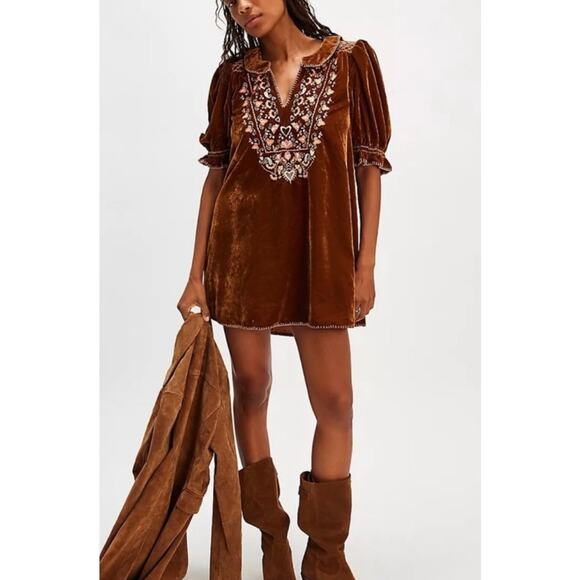 Free People Freya Floral Embroidered Mini, Large - Picture 2 of 9